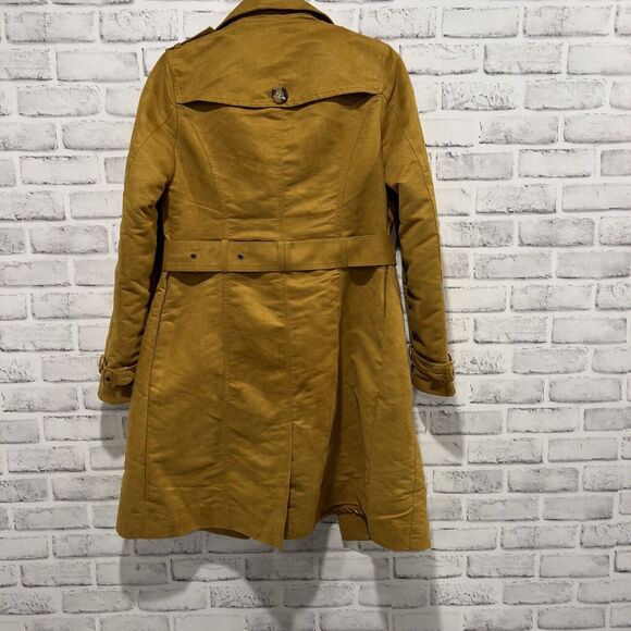 Steve Madden Women SZ S Rust Brown Double Breasted Faux Suede Trench Coat lined - Picture 7 of 12